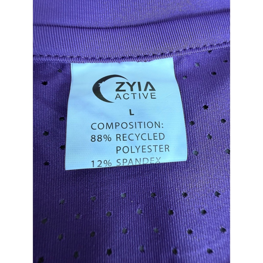 Zyia Active Purple Perforated Long Sleeve Training Top Women Large L Crew Neck - Picture 6 of 8